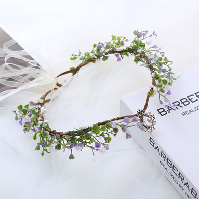 Forest style bride simulation flower wreath headpiece headb
