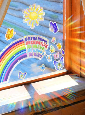 XC3037  Sun Rainbow Butterfly Window Sticker with Sunl