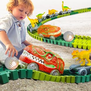 Source Dinosaur Rail Train Splicing DIY Roller Coaster Puzz