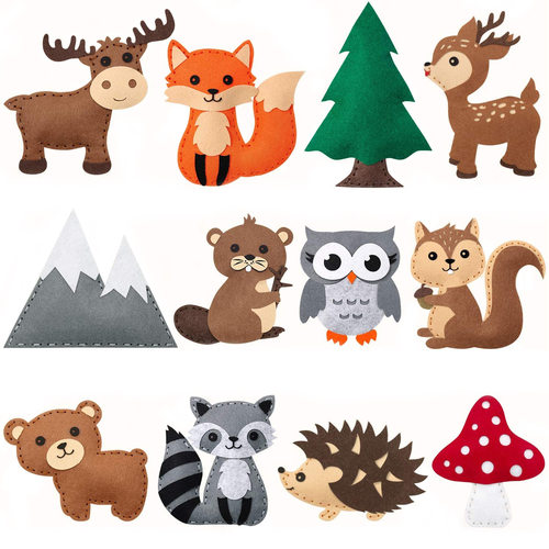 Children's handmade sewing toys, DIY felt cloth puzzle toys