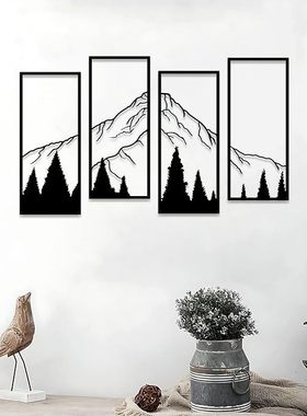 Iron art forest wall decoration line drawing wall art minim