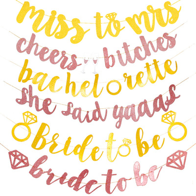 Single wedding party decoration banner MISS TO MRS CHEERS g