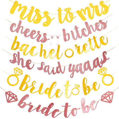Single wedding party decoration banner MISS TO MRS CHEERS g