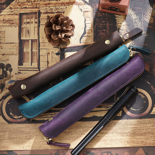 Cowhide Apple Handwriting Pen Protective Pen Case Storage B
