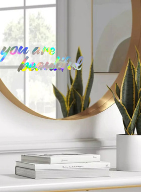 LS13520 laser gradient material phrase wall sticker, differ