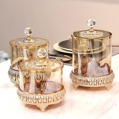 Light luxury storage glass storage jar candy jar decoration
