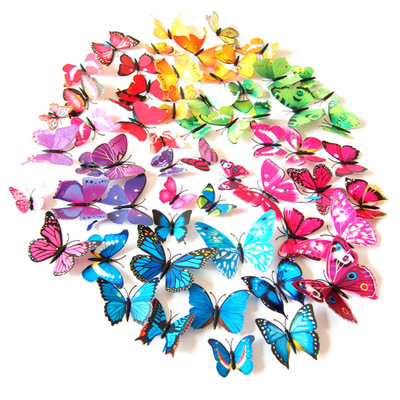 3D Butterfly Stereoscopic Wall Decoration Refrigerator Stic