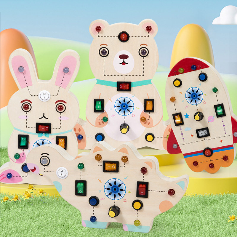 CPC CE Wooden Dinosaur Rocket LED Light Busy Board Exercise