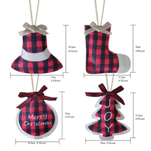 8 Christmas Buffalo Checkered Ball Decorations, Christmas F