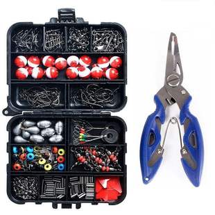 264 fishing accessories with pliers, spherical float, rock