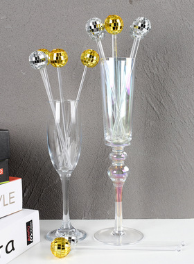 Mirror Ball Stirring Stick 3CM Disco Creative Cocktail Beve