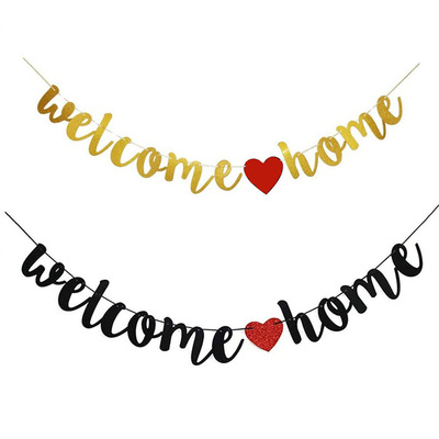 Welcome Home Golden Onion Paper Banner Decoration Wedding B