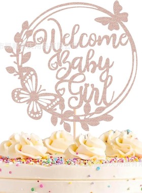 Welcome baby girl gender revealed cake plugin butterfly des