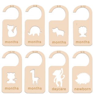 Baby Wardrobe Divider Baby Month Home Hanging Wooden Card C