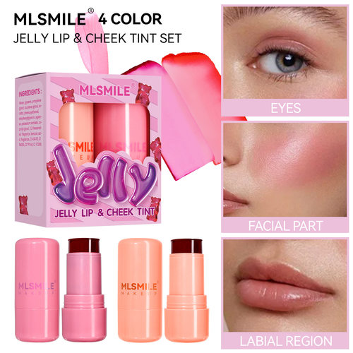 Jelly powder blusher set lipstick lip and cheek dual-use mu