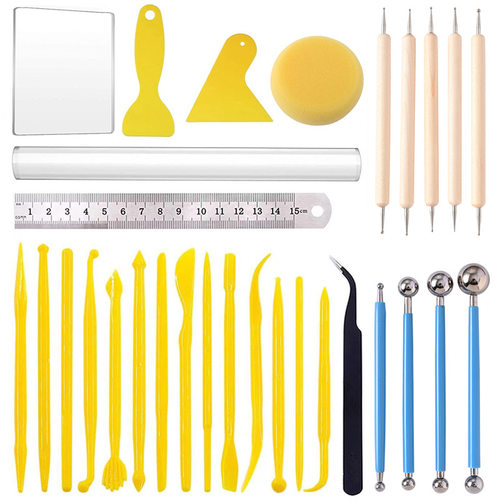 30 piece set of ceramic tools, stone plastic clay sugar tur