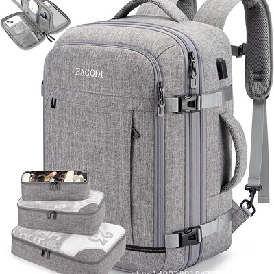 Large capacity backpack, men's business travel luggage bag,