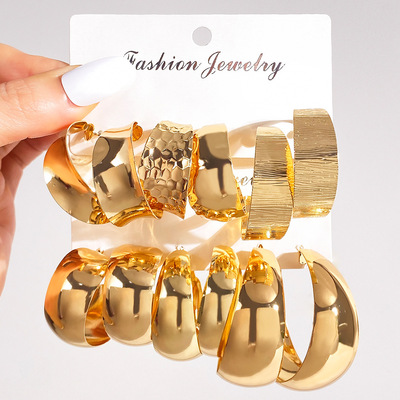 New concave C-shaped card earrings French fashion commuting