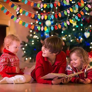 Christmas felt lamp garland rainbow light bulb garland suit