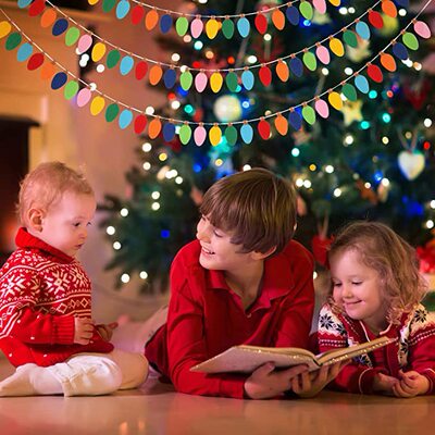 Christmas felt lamp garland rainbow light bulb garland suit