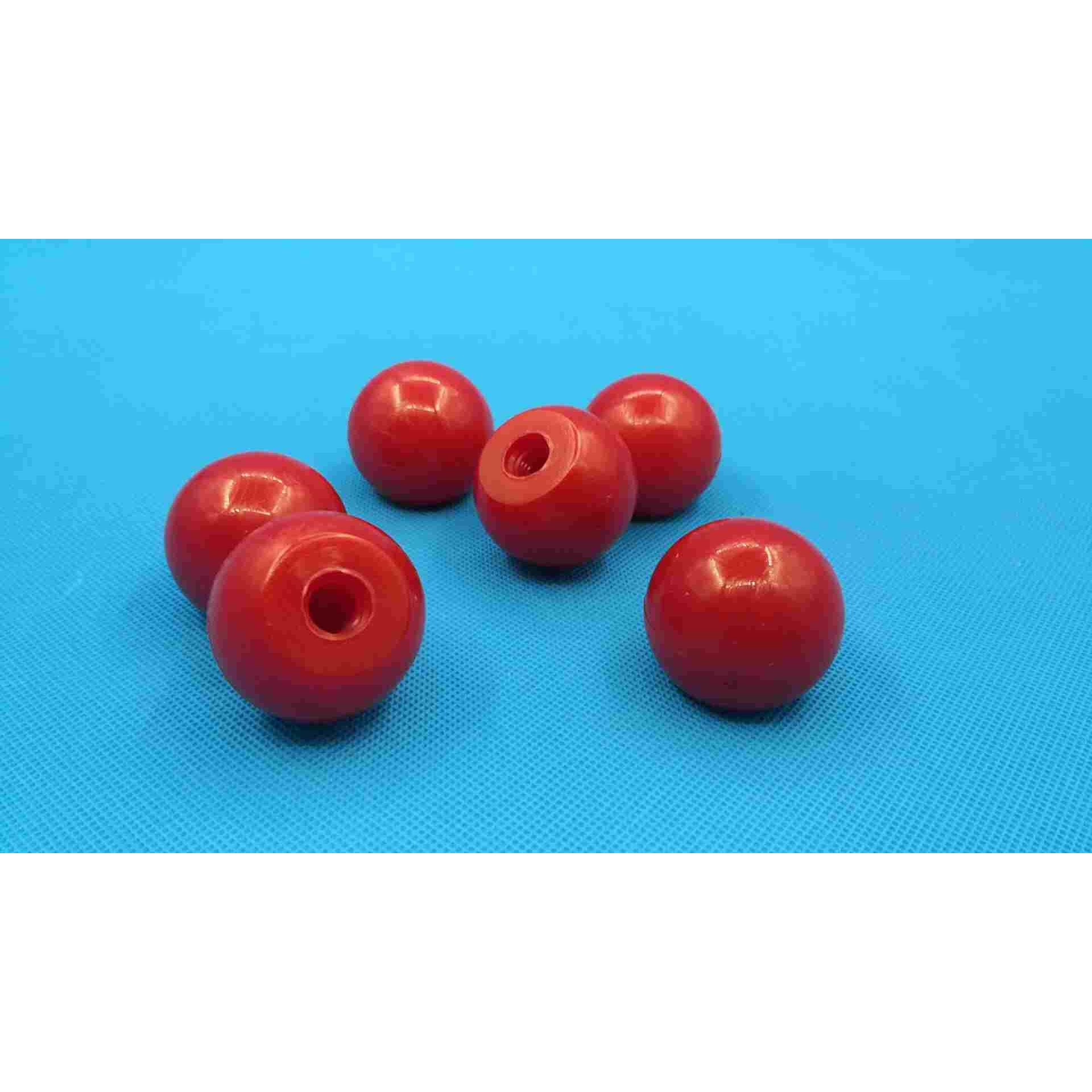 红色胶木塑料手柄球M5M8 M10 M12球形螺母手柄螺帽,外径D=29/39mm