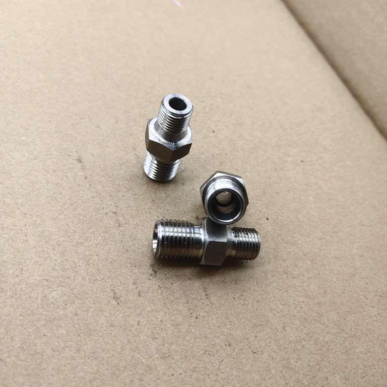 不锈钢接头M10*1组-转M12*1.25H型卡套口液压油管接头304材料1012