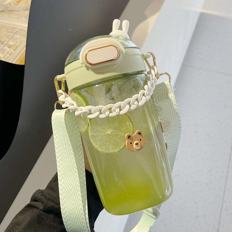 水杯女生高颜值ins风夏季大容量1000ml可爱水壶2022新款吸管杯子