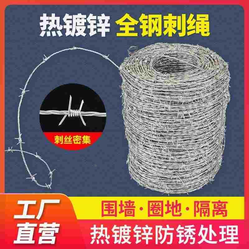 德国进口刺绳铁丝网带刺防盗铁蒺藜钢丝网围栏隔离围墙防护栏网家