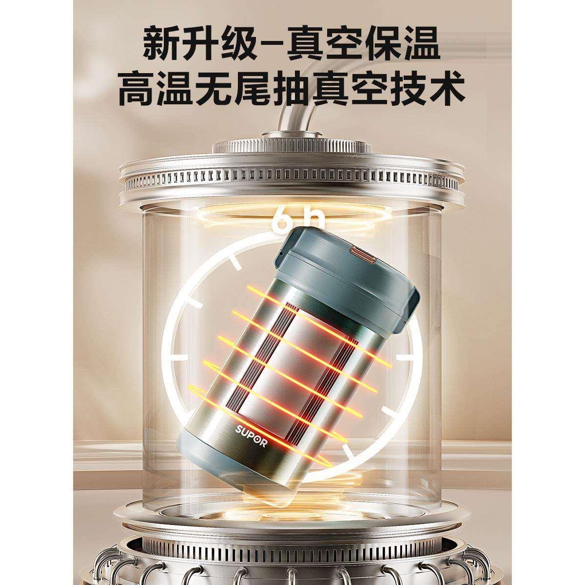 苏尔保温泊饭盒上班族便携大4容量2H超长保温不锈钢冬多层桶25AB1