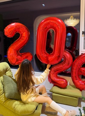 2026数字气球哈尔滨旅游雪地拍照出片道具新年氛围感户外装饰布置