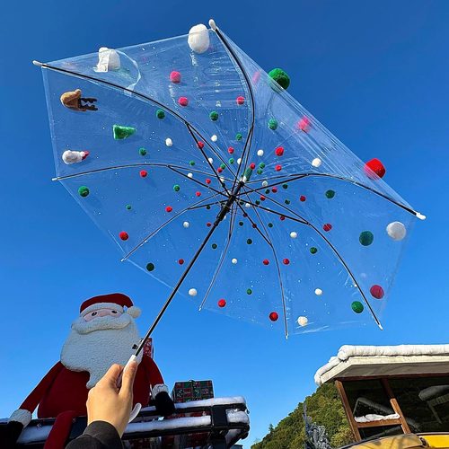 圣诞雨伞创意氛围感拍照道具装饰