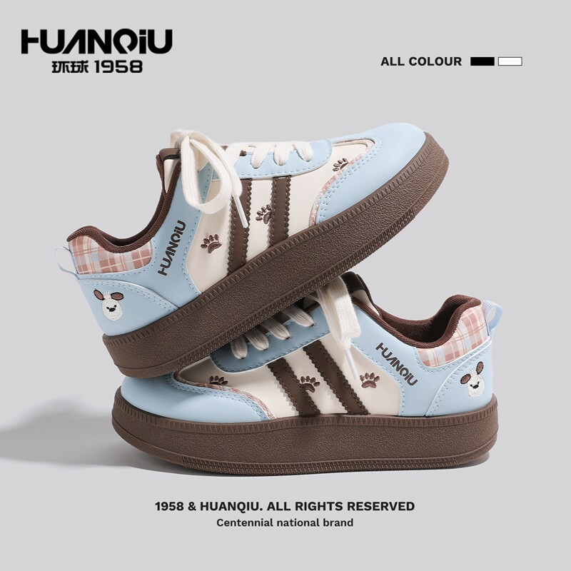 环球板鞋女款厚底面包鞋百搭