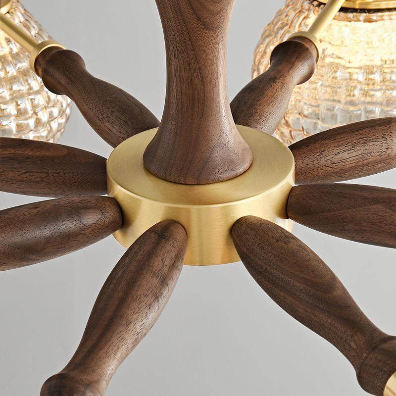 北式法中古桃全铜客厅吊灯美式复古美黑胡木双八濠层吊灯,家装灯饰光源,智能吊灯,淘宝优惠券,粉丝福利购,淘宝优惠卷