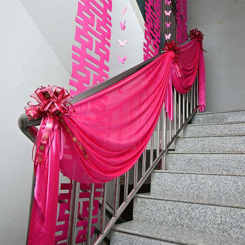 楼楼梯手DLA装布幔结婚扶道装饰饰