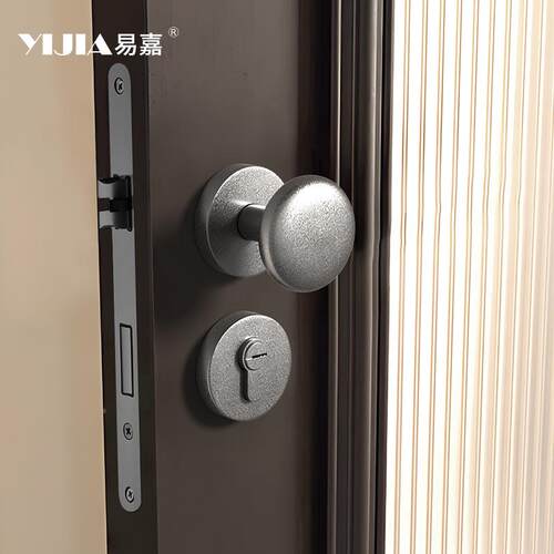 易嘉复中古球型室用内卧室风门锁古做旧实木门把手通型静音磁吸门