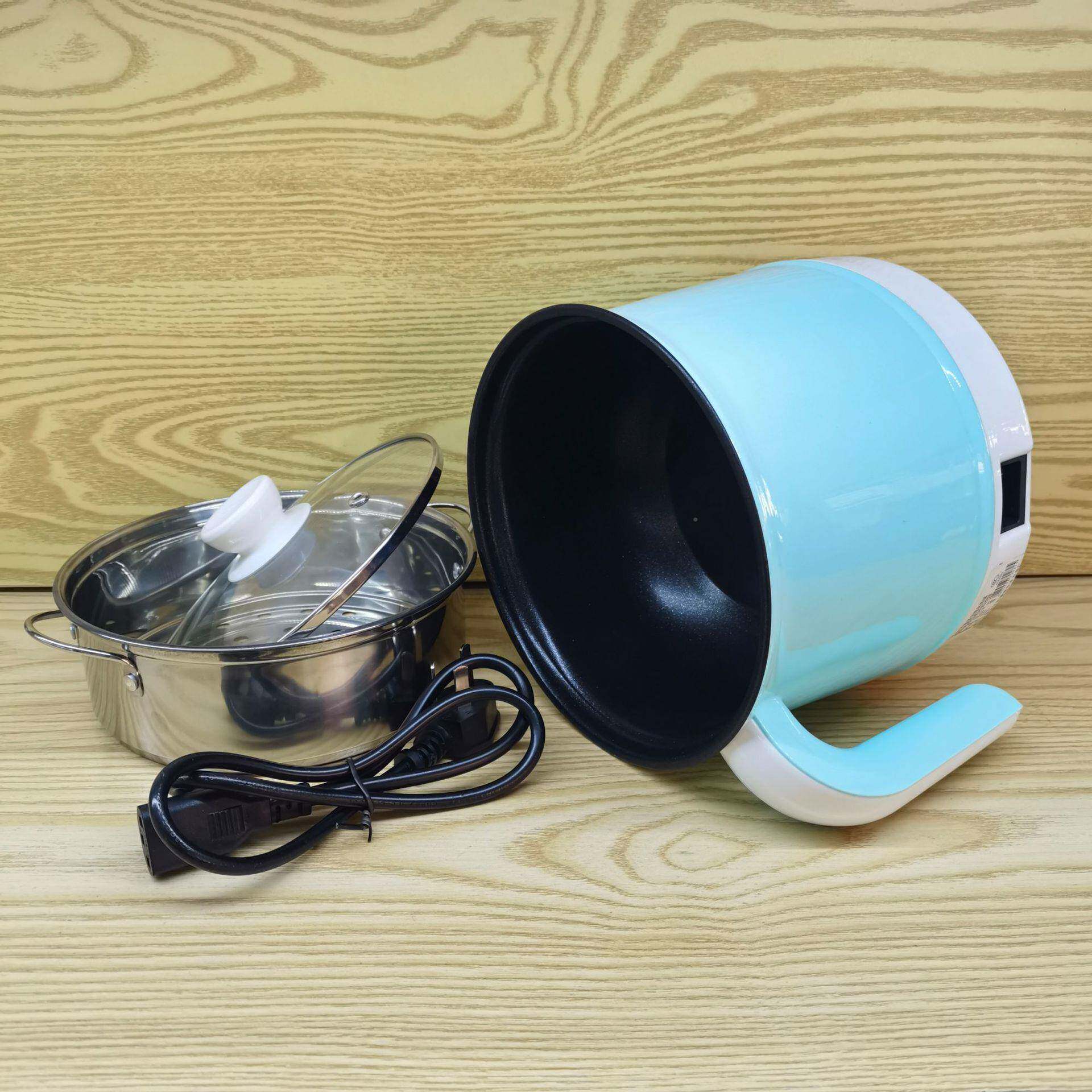 18cm塑钢多功能电659煮锅 不开关带钢格迷锅电火锅宿粘舍锅你电锅