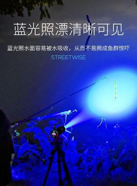225式新款激光钓灯强光大功率0蓝光灯紫鱼光AL100221炮野钓便携夜