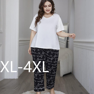 two piece summer plus fat housewear pajamas women size