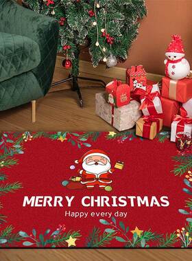 Christmas Mat Holiday Decoration Foot Mat Toilet Bathroom Do