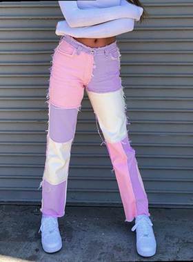 raight Jeans Women's Denim Pants Aesthetic Wide Leg Trou