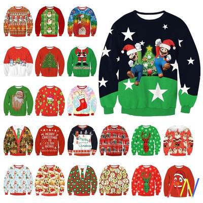 Unisex Men Women Ugly Christmas Sweater Funny Jumper Santa
