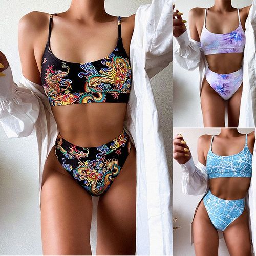 Push up swimwear women 2020 Dragon printed sexy bikini set