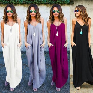 Fashion summer clothes women ladies casual loose maxi dress