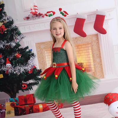 Christmas Children's Clothing Girls' Dress Performan
