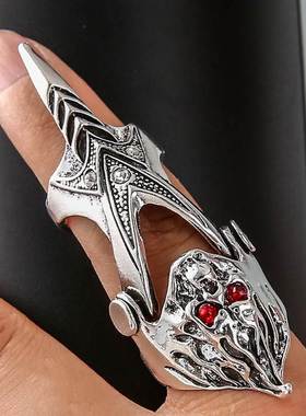 rock domineering joint bendable ring men's punk skull ri