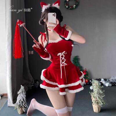 Christmas Dress Female Sexy Uniform Night Club Set Female