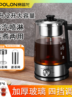大容量煮茶器电茶炉家用办公室蒸茶黑茶白茶蒸汽喷淋式养生壶2升L