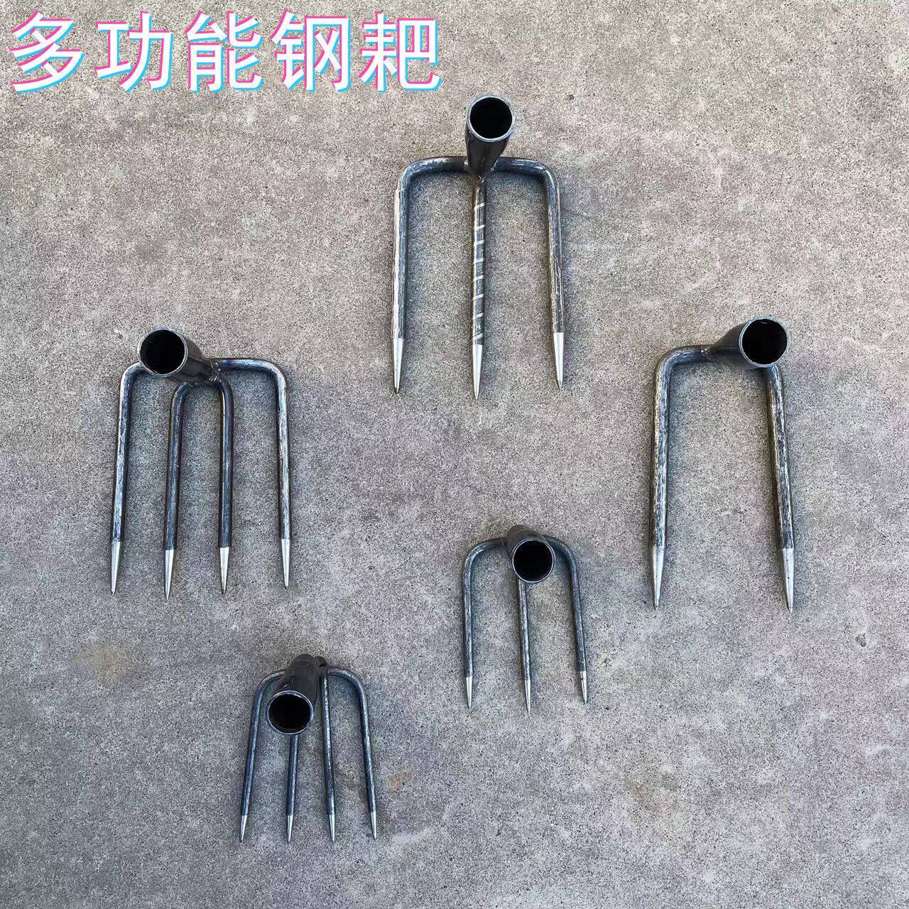 抓口农用抓钩子种地工具二齿耙子松土除草小锄头木柄松土锄头其他