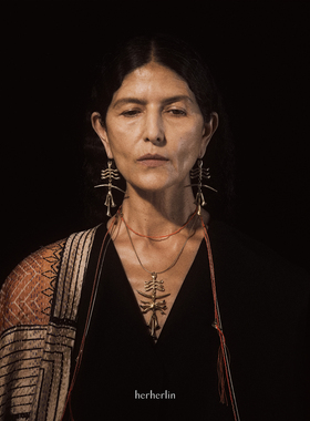 herherlin【新品】原创设计角铃通天树可调节长项链高级感毛衣链