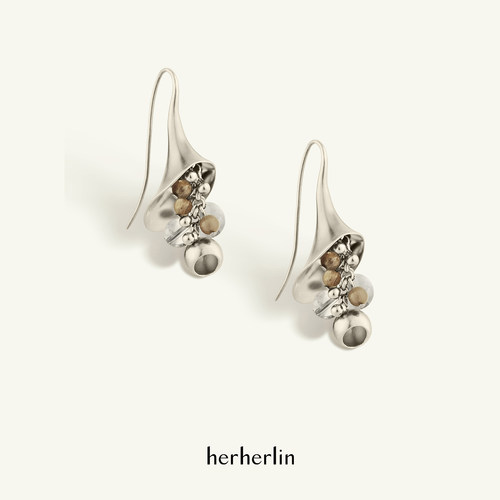 herherlin【新品】原创设计角铃多珠流苏耳环小众气质高级感耳饰